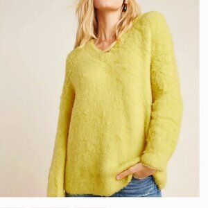 Anthropologie Simone V Neck Merino Wool Blend Sweater